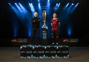 7 February 2024; Galway United manager John Caulfield, left, and Conor McCormack of Galway United at the launch of the SSE Airtricity League of Ireland 2024 season held at Vicar Street in Dublin. Photo by Stephen McCarthy/Sportsfile