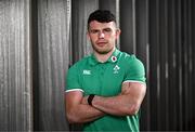 7 February 2024; Calvin Nash stands for a portrait after the Ireland Rugby media conference at the Sport Ireland Campus Conference Centre in Dublin. Photo by Harry Murphy/Sportsfile