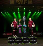 7 February 2024; Lynsey McKey of Galway United, left, and Conor McCormack of Galway United at the launch of the SSE Airtricity League of Ireland 2024 season held at Vicar Street in Dublin. Photo by Stephen McCarthy/Sportsfile