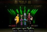 7 February 2024; Rachael Kelly of Bohemians, left, and Jordan Flores of Bohemians at the launch of the SSE Airtricity League of Ireland 2024 season held at Vicar Street in Dublin. Photo by Stephen McCarthy/Sportsfile