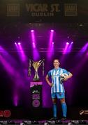 7 February 2024; Izzy Finnegan of DLR Waves at the launch of the SSE Airtricity League of Ireland 2024 season held at Vicar Street in Dublin. Photo by Stephen McCarthy/Sportsfile