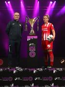 7 February 2024; Sligo Rovers manager Tommy Hewitt, left, and Emma Hansberry of Sligo Rovers at the launch of the SSE Airtricity League of Ireland 2024 season held at Vicar Street in Dublin. Photo by Stephen McCarthy/Sportsfile