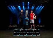 7 February 2024; St Patrick's Athletic manager Jon Daly, left, and Chris Forrester of St Patrick's Athletic at the launch of the SSE Airtricity League of Ireland 2024 season held at Vicar Street in Dublin. Photo by Stephen McCarthy/Sportsfile