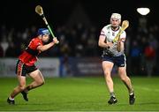 7 February 2024; Colm O'Meara of UL in action against Cathal McCarthy of UCC during the Electric Ireland Higher Education GAA Fitzgibbon Cup quarter-final match between UL and UCC at University of Limerick Grounds in Limerick. Photo by Piaras Ó Mídheach/Sportsfile