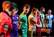7 February 2024; Andy Spain of Kerry FC, centre, at the launch of the SSE Airtricity League of Ireland 2024 season held at Vicar Street in Dublin. Photo by Sam Barnes/Sportsfile