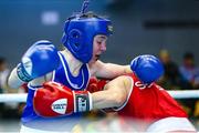 8 February 2024; Niamh Fay of Ireland, left, in action against Sara Cirlovic of Serbia in their Bantamweight 54kg bout during the 75th International Boxing Tournament Strandja in Sofia, Bulgaria. Photo by Ivan Ivanov/Sportsfile