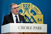 8 February 2024; Croke Park Stadium Director Peter McKenna speaking during the GAA Annual Report launch at Croke Park in Dublin. Photo by Seb Daly/Sportsfile