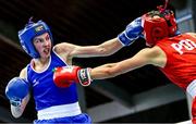 8 February 2024; Lisa O’Rourke of Ireland, left, in action against Rygielska Aneta of Poland in their Welterweight 66kg bout during the 75th International Boxing Tournament Strandja in Sofia, Bulgaria. Photo by Ivan Ivanov/Sportsfile
