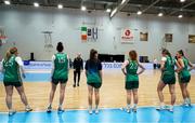 8 February 2024; The Ireland team warm up before the FIBA Women's EuroBasket Championship Qualifier match between Israel and Ireland at the Rimi Olympic Centre in Riga, Latvia. Photo by Oksana Dzadan/Sportsfile