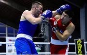 8 February 2024; Jack Marley of Ireland, left, in action against Madiyar Saydrakhimov of Uzbekistan in their Heavyweight 92kg bout during the 75th International Boxing Tournament Strandja in Sofia, Bulgaria. Photo by Yulian Todorov/Sportsfile