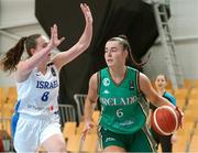 8 February 2024; Sarah Hickey of Ireland in action against Daniel Karsh of Israel during the FIBA Women's EuroBasket Championship Qualifier match between Israel and Ireland at the Rimi Olympic Centre in Riga, Latvia. Photo by Oksana Dzadan/Sportsfile