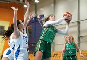 8 February 2024; Bridget Herlihy of Ireland in action against Daniel Karsh of Israel during the FIBA Women's EuroBasket Championship Qualifier match between Israel and Ireland at the Rimi Olympic Centre in Riga, Latvia. Photo by Oksana Dzadan/Sportsfile