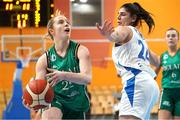 8 February 2024; Kara McCleane of Ireland in action against Daniel Raber of Israel during the FIBA Women's EuroBasket Championship Qualifier match between Israel and Ireland at the Rimi Olympic Centre in Riga, Latvia. Photo by Oksana Dzadan/Sportsfile