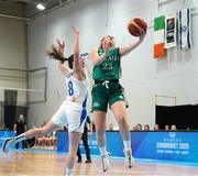 8 February 2024; Sorcha Tiernan of Ireland in action against Daniel Karsh of Israel during the FIBA Women's EuroBasket Championship Qualifier match between Israel and Ireland at the Rimi Olympic Centre in Riga, Latvia. Photo by Oksana Dzadan/Sportsfile