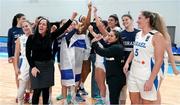 8 February 2024; Israel players celebrate after the FIBA Women's EuroBasket Championship Qualifier match between Israel and Ireland at the Rimi Olympic Centre in Riga, Latvia. Photo by Oksana Dzadan/Sportsfile