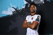 8 February 2024; Mayowa Animasahun poses for a portrait during a Dundalk FC squad portraits session at Oriel Park in Dundalk. Photo by Stephen McCarthy/Sportsfile