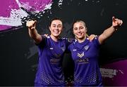 8 February 2024; Orlaith Conlon, left, and Ellen Molloy poses for a picture during a Wexford FC squad portraits session at the SETU Carlow Campus. Photo by Sam Barnes/Sportsfile