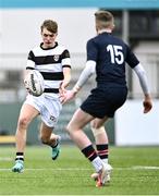 9 February 2024; Fionn McMahon of Belvedere College during Bank of Ireland Leinster Schools Junior Cup Round 1 match between Belvedere College and Wesley College at Energia Park in Dublin. Photo by Piaras Ó Mídheach/Sportsfile