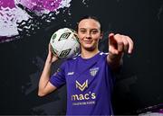 8 February 2024; Jess Lawler poses for a portrait during a Wexford FC squad portraits session at the SETU Carlow Campus. Photo by Sam Barnes/Sportsfile