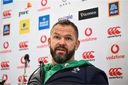 9 February 2024; Ireland head coach Andy Farrell during an Ireland Rugby media conference at the Sport Ireland Campus Conference Centre in Dublin. Photo by Harry Murphy/Sportsfile