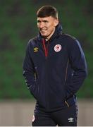 9 February 2024; Joe Redmond of St Patrick's Athletic before the 2024 Men's President's Cup match between Shamrock Rovers and St Patrick's Athletic at Tallaght Stadium in Dublin. Photo by Tyler Miller/Sportsfile