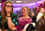 9 February 2024; Margaret Buckley from the St Vals club in county Cork watches a tribute video before receiving the Overall Volunteer of the Year, Lulu Carroll, award during the 2023 Glenveagh Homes LGFA National Volunteer of the Year Awards ceremony at Croke Park in Dublin. Photo by David Fitzgerald/Sportsfile
