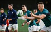 10 February 2024; Captain Caelan Doris during an Ireland Rugby captain's run at the Aviva Stadium in Dublin. Photo by Brendan Moran/Sportsfile