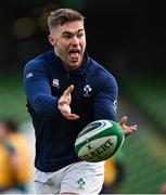 10 February 2024; Jack Crowley during an Ireland Rugby captain's run at the Aviva Stadium in Dublin. Photo by Brendan Moran/Sportsfile