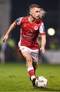 9 February 2024; Aaron Bolger of St Patrick's Athletic during the 2024 Men's President's Cup match between Shamrock Rovers and St Patrick's Athletic at Tallaght Stadium in Dublin. Photo by Stephen McCarthy/Sportsfile