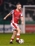 9 February 2024; Aaron Bolger of St Patrick's Athletic during the 2024 Men's President's Cup match between Shamrock Rovers and St Patrick's Athletic at Tallaght Stadium in Dublin. Photo by Stephen McCarthy/Sportsfile