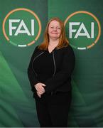 10 February 2024; Ursula Scully and Laura Finnegan O’Halloran have been elected to the FAI Board following a General Assembly Meeting at  the Clayton Hotel in Dublin to ensure that the FAI has met the Government gender balance requirement. Pictured is football director Ursula Scully of the Munster Football Association. Photo by Brendan Moran/Sportsfile