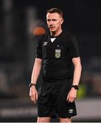 9 February 2024; Referee Damien MacGraith during the 2024 Men's President's Cup match between Shamrock Rovers and St Patrick's Athletic at Tallaght Stadium in Dublin. Photo by Stephen McCarthy/Sportsfile