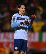 9 February 2024; St Patrick's Athletic goalkeeper Marcelo Pitaluga during the 2024 Men's President's Cup match between Shamrock Rovers and St Patrick's Athletic at Tallaght Stadium in Dublin. Photo by Stephen McCarthy/Sportsfile