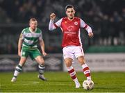 9 February 2024; Ruairi Keating of St Patrick's Athletic during the 2024 Men's President's Cup match between Shamrock Rovers and St Patrick's Athletic at Tallaght Stadium in Dublin. Photo by Stephen McCarthy/Sportsfile