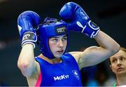 10 February 2024; Aoife O'Rourke of Ireland during her middleweight 75kg semi-final bout during the 75th International Boxing Tournament Strandja in Sofia, Bulgaria. Photo by Ivan Ivanov/Sportsfile