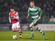 9 February 2024; Darragh Nugent of Shamrock Rovers during the 2024 Men's President's Cup match between Shamrock Rovers and St Patrick's Athletic at Tallaght Stadium in Dublin. Photo by Stephen McCarthy/Sportsfile