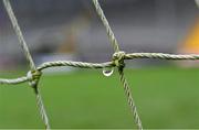 10 February 2024; A raindrop falls off of the goal net before the Allianz Hurling League Division 1 Group A match between Wexford and Offaly at Chadwicks Wexford Park in Wexford. Photo by Tyler Miller/Sportsfile