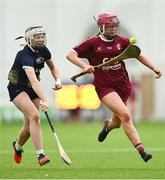 10 February 2024; Katie Connolly of Marino is tackled by Erin McCambridge of UUM during the Electric Ireland Ashling Murphy Cup final match between Ulster University Magee and Marino at University of Galway Connacht GAA Centre of Excellence in Bekan, Mayo. Photo by Piaras Ó Mídheach/Sportsfile