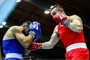 10 February 2024; Jack Marley of Ireland, right, in action against Vagkan Nanitzanian of Greece in their heavyweight 92kg semi-final bout during the 75th International Boxing Tournament Strandja in Sofia, Bulgaria. Photo by Luibomir Asenov/Sportsfile