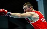 10 February 2024; Jack Marley of Ireland in action against Vagkan Nanitzanian of Greece in their heavyweight 92kg semi-final bout during the 75th International Boxing Tournament Strandja in Sofia, Bulgaria. Photo by Luibomir Asenov/Sportsfile