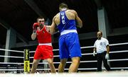 10 February 2024; Jack Marley of Ireland, left, in action against Vagkan Nanitzanian of Greece in their heavyweight 92kg semi-final bout during the 75th International Boxing Tournament Strandja in Sofia, Bulgaria. Photo by Luibomir Asenov/Sportsfile