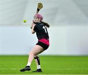 10 February 2024; Laura Freeney of University of Galway shoots during the Electric Ireland Uí Mhaolagáin Cup final match between University of Limerick and University of Galway at University of Galway Connacht GAA Centre of Excellence in Bekan, Mayo. Photo by Piaras Ó Mídheach/Sportsfile