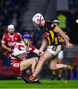 10 February 2024; Cork goalkeeper Patrick Collins in action against David Blanchfield of Kilkenny during the Allianz Hurling League Division 1 Group A match between Cork and Kilkenny at SuperValu Páirc Ui Chaoimh in Cork. Photo by Eóin Noonan/Sportsfile