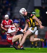 10 February 2024; Cork goalkeeper Patrick Collins in action against David Blanchfield of Kilkenny during the Allianz Hurling League Division 1 Group A match between Cork and Kilkenny at SuperValu Páirc Ui Chaoimh in Cork. Photo by Eóin Noonan/Sportsfile