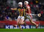 10 February 2024; Mikey Carey of Kilkenny in action against Tim O’Mahony of Cork during the Allianz Hurling League Division 1 Group A match between Cork and Kilkenny at SuperValu Páirc Ui Chaoimh in Cork. Photo by Eóin Noonan/Sportsfile