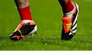 10 February 2024; A detailed view of the boots worn by Patrick Horgan of Cork during the Allianz Hurling League Division 1 Group A match between Cork and Kilkenny at SuperValu Páirc Ui Chaoimh in Cork. Photo by Eóin Noonan/Sportsfile