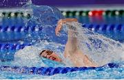 11 February 2024; Daniel Wiffen of Ireland in action during the heats of the Men's 400m freestyle on day one of the World Aquatics Championships 2024 at the Aspire Dome in Doha, Qatar. Photo by Ian MacNicol/Sportsfile