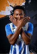 10 February 2024; Chris Lotefa poses for a portrait during a Finn Harps squad portraits session at Finn Park in Ballybofey, Donegal. Photo by Ramsey Cardy/Sportsfile