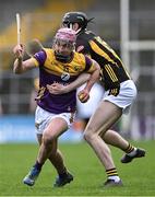 4 February 2024; James Byrne of Wexford in action against David Blanchfield of Kilkenny during the Allianz Hurling League Division 1 Group A match between Kilkenny and Wexford at UPMC Nowlan Park in Kilkenny. Photo by Piaras Ó Mídheach/Sportsfile