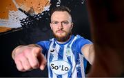 10 February 2024; David Cawley poses for a portrait during a Finn Harps squad portraits session at Finn Park in Ballybofey, Donegal. Photo by Ramsey Cardy/Sportsfile
